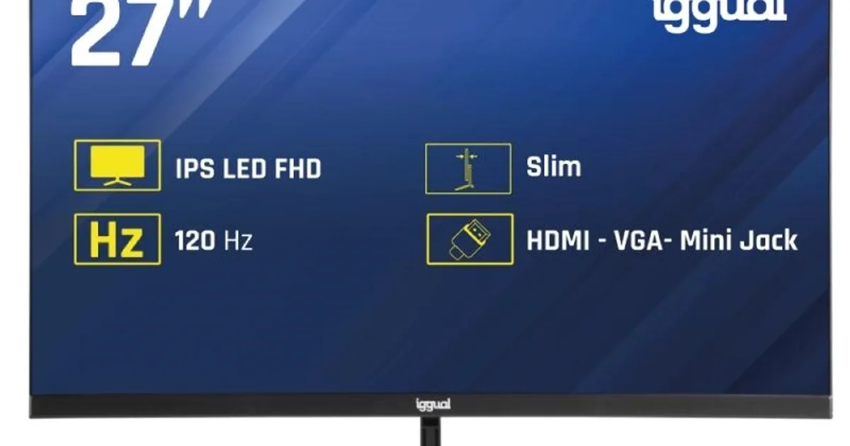 iggual Monitor 27" IPS 1ms FHD 120Hz VGA HDMI Slim