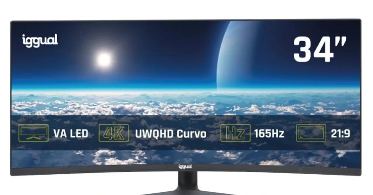 iggual Monitor 34" UWQHD 1ms 2DP 2HDMI MM AA Curvo