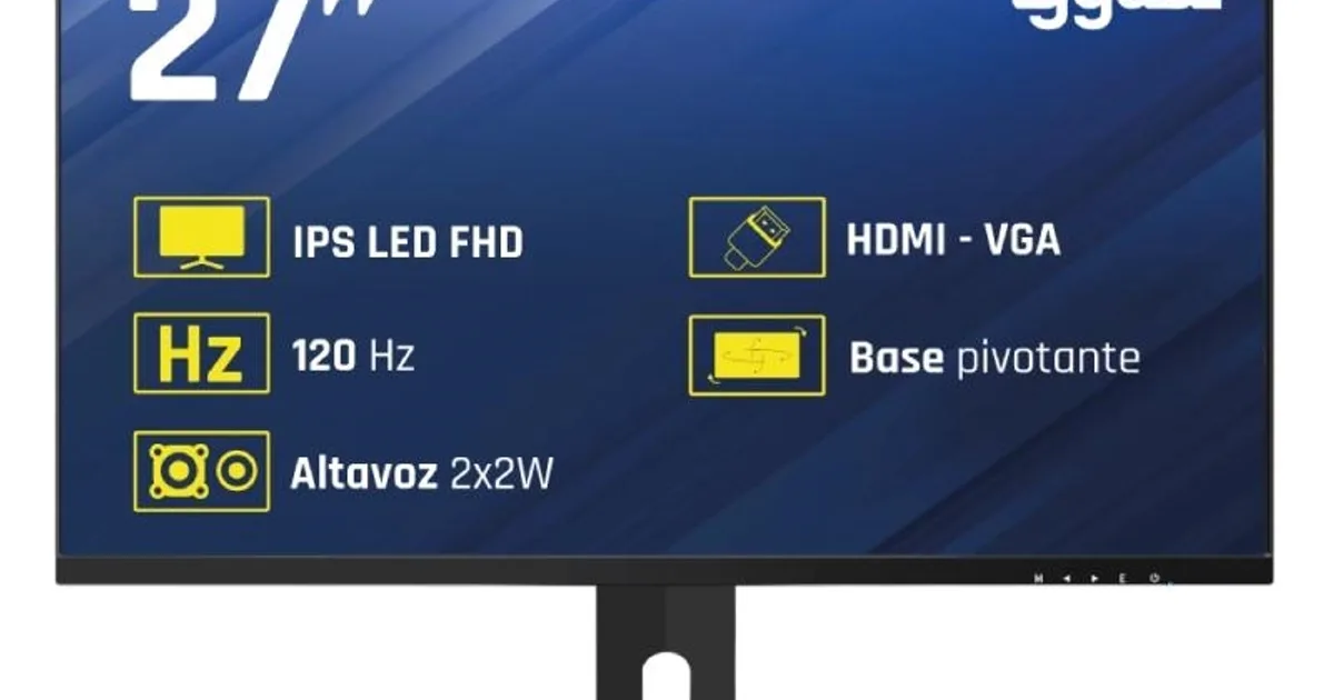 iggual Monitor 27" VGA HDMI 120Hz pivotante AA MM
