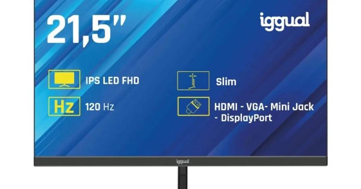 iggual Monitor 21,5" IPS 1ms FHD 120Hz VGA HDMI DP