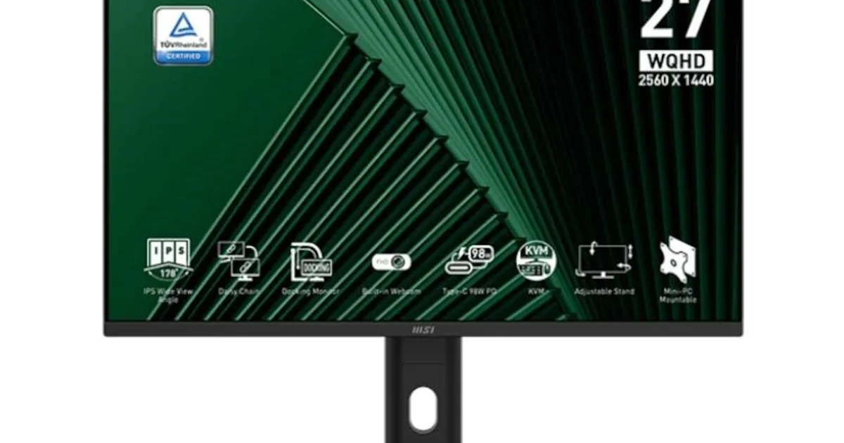 MSI MP275QPDG Monitor 27"100h WCam AA MM Docking
