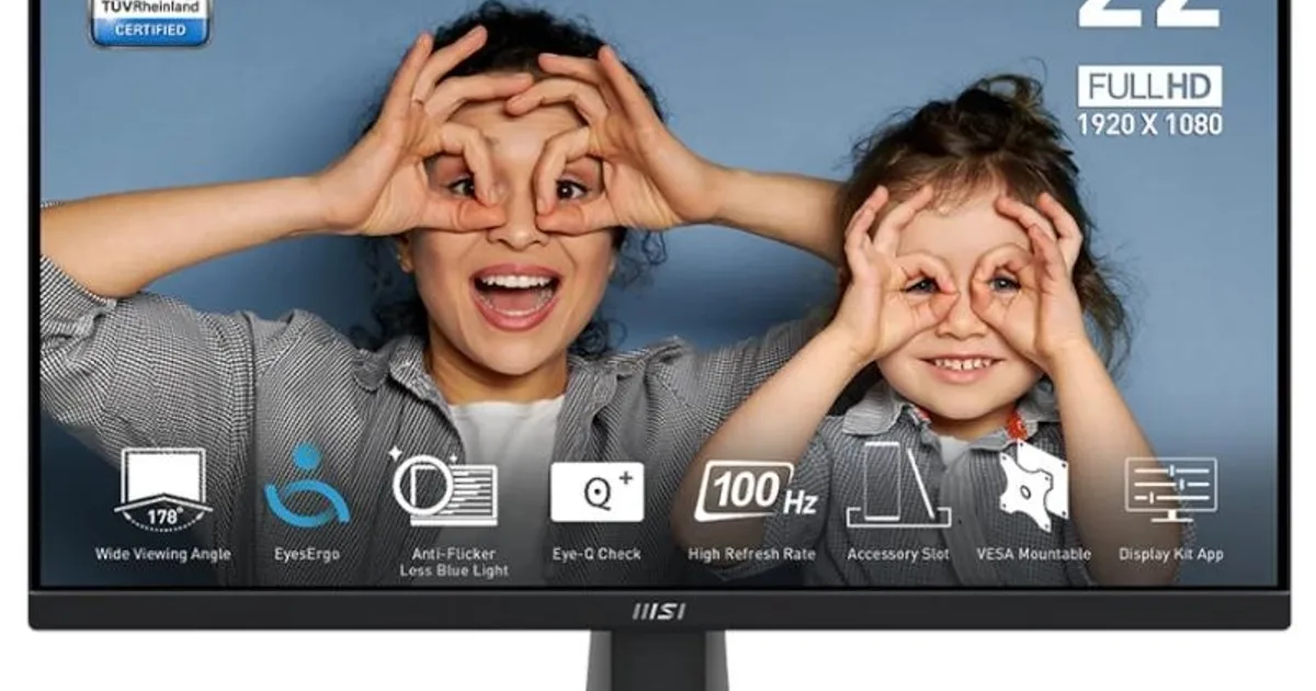 MSI MP225V Monitor 21.5" VA FHD 100hz 1ms VGA HDMI