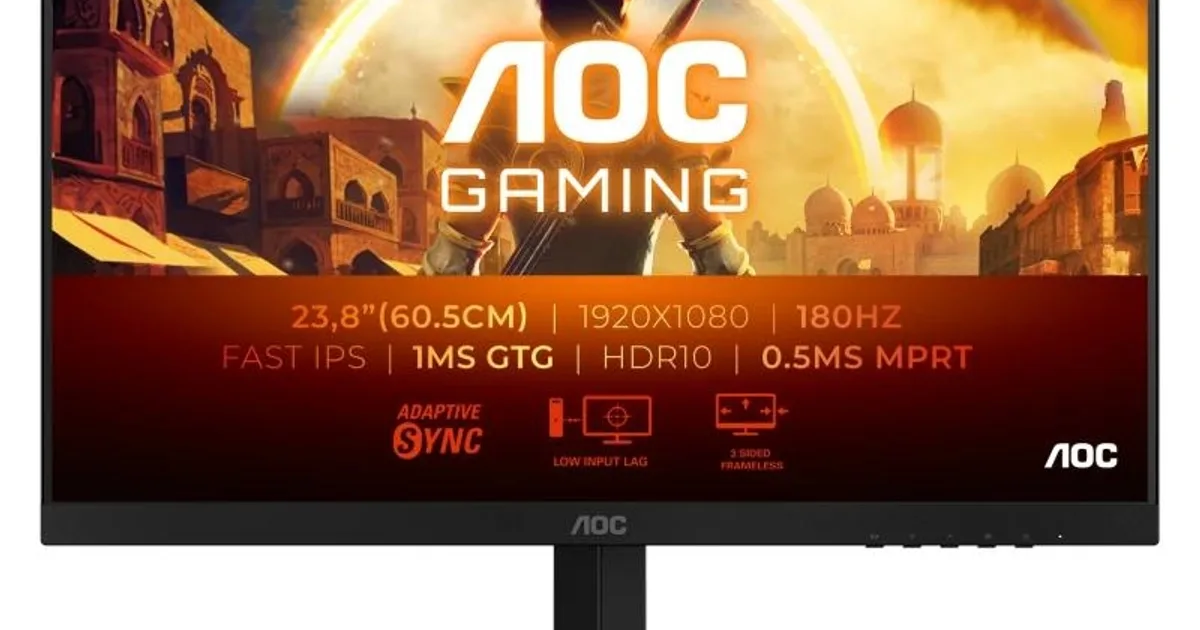AOC 24G42E Monitor 23.8"IPS FHD 180hz 1ms HDMI DP
