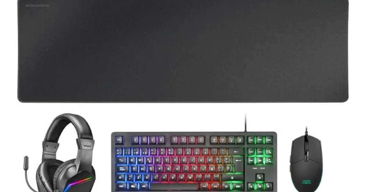 MARS GAMING Combo Gaming MCP-RGB3 4EN1 Negro