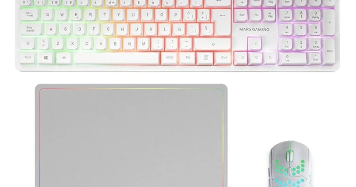 Mars Gaming Combo MCPWXWES GAMING 3IN1 RGB Blanco