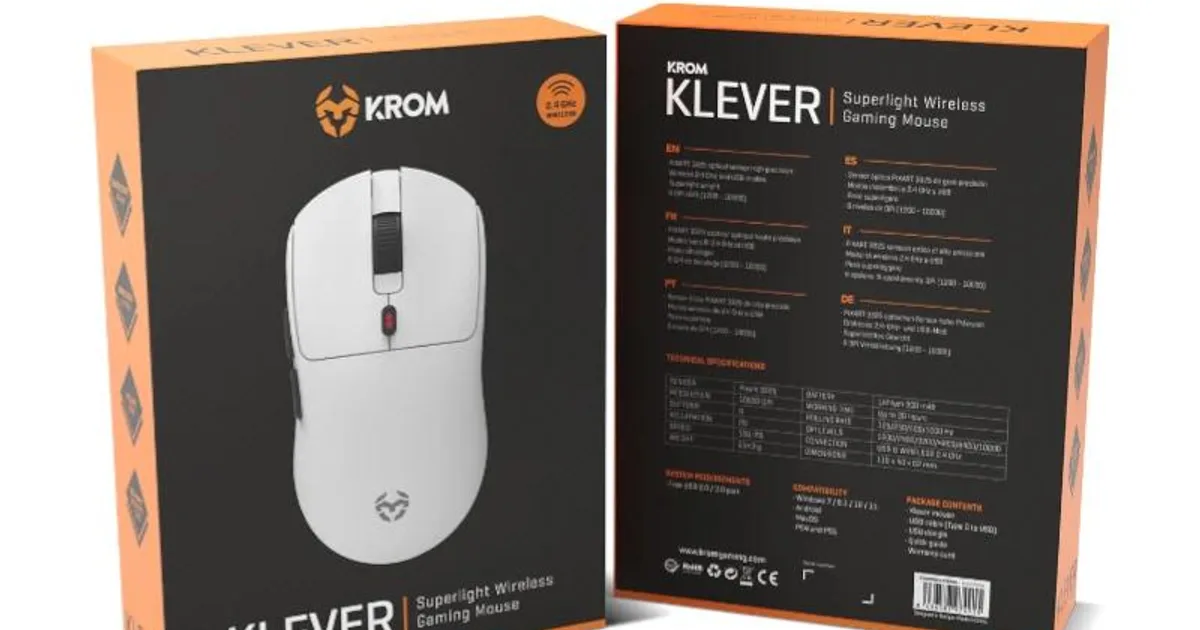 KROM KLEVER Raton gaming superligero wireless Blco (4)