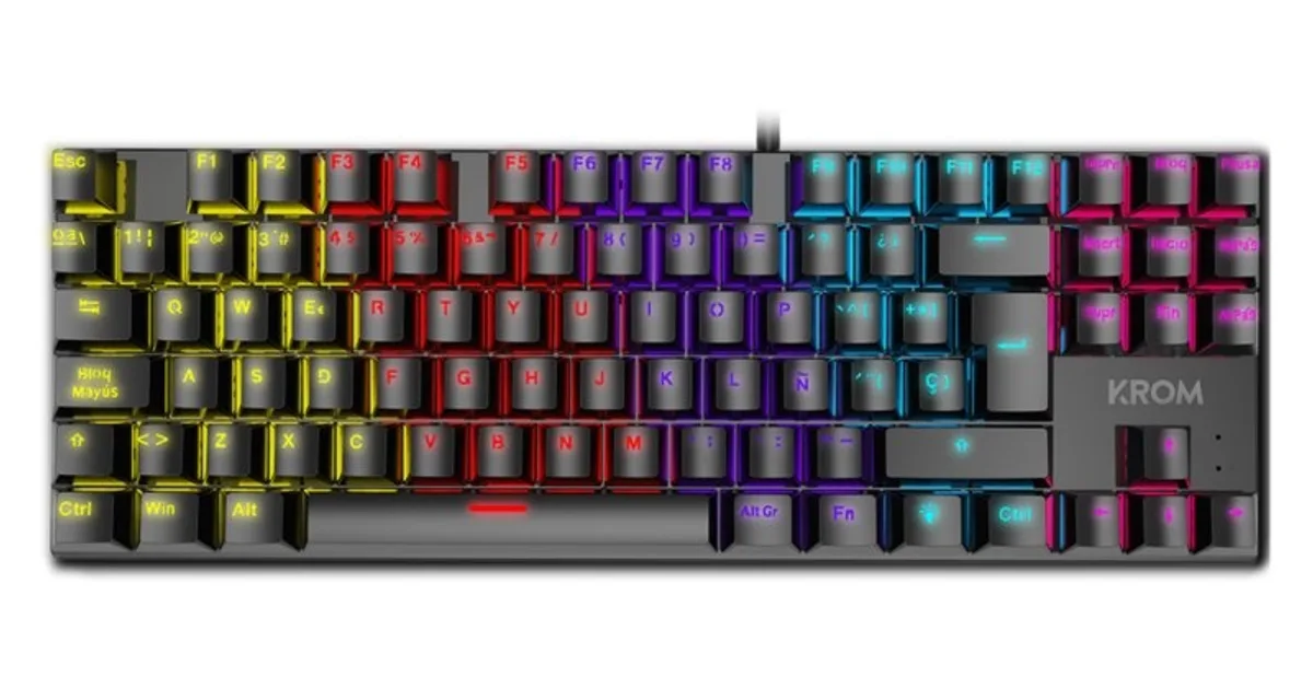 KROM Teclado Gaming NXKROMKASICTKL  TKL RAINBOW