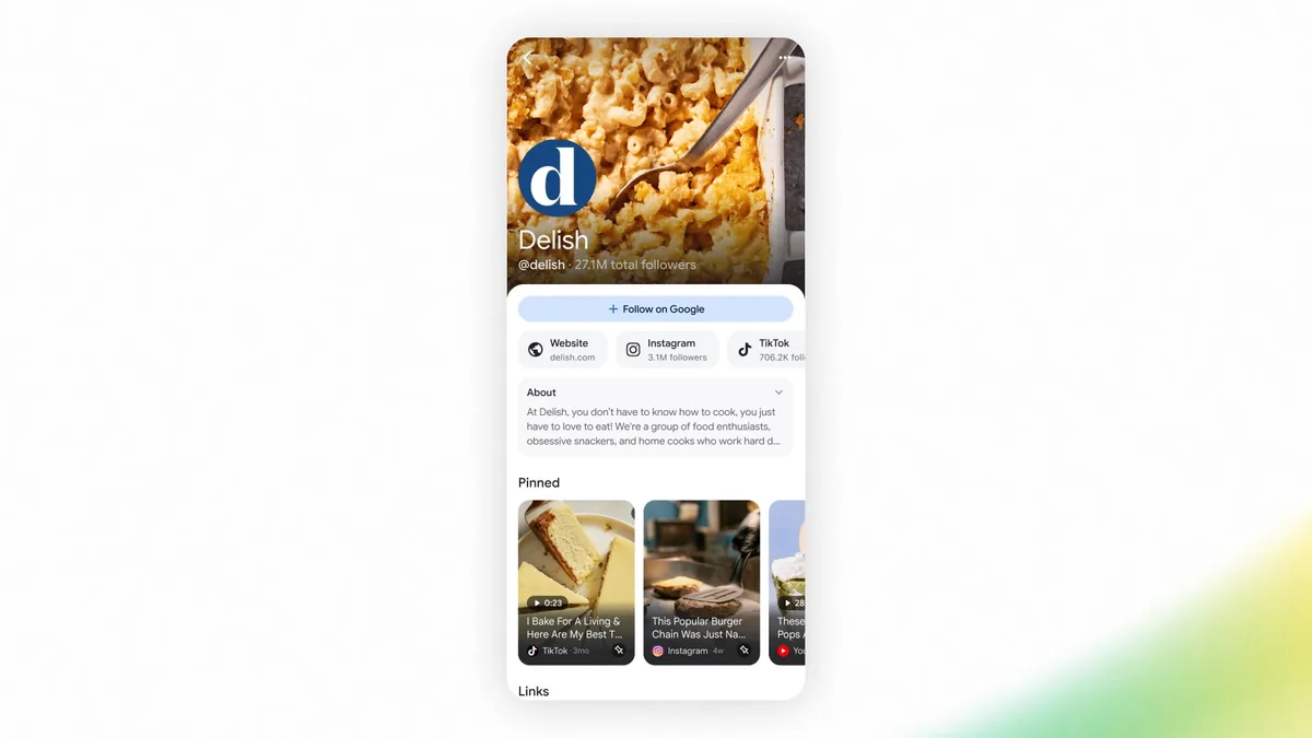 Google lanza Perfiles de Búsqueda para sitios web y creadores