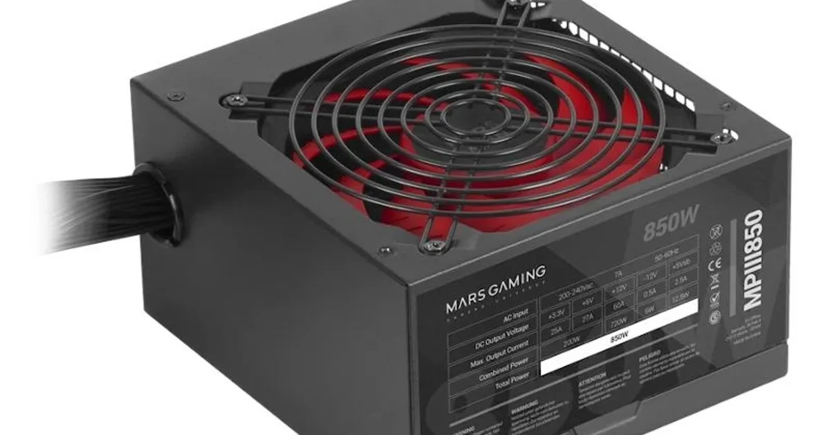 MARS GAMING PSU MPIII 850W, 85% EF, SMD SILENT