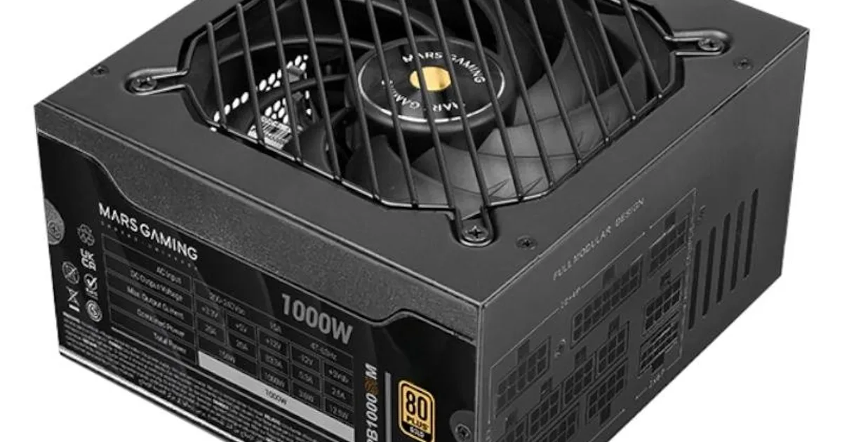 MARS GAMING Fuente Alimen.1000W Atx3.1 FullMod Psu
