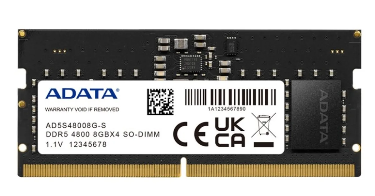 ADATA RAM AD5S48008G-S SO DIMM 8GB 4800Mhz DDR5