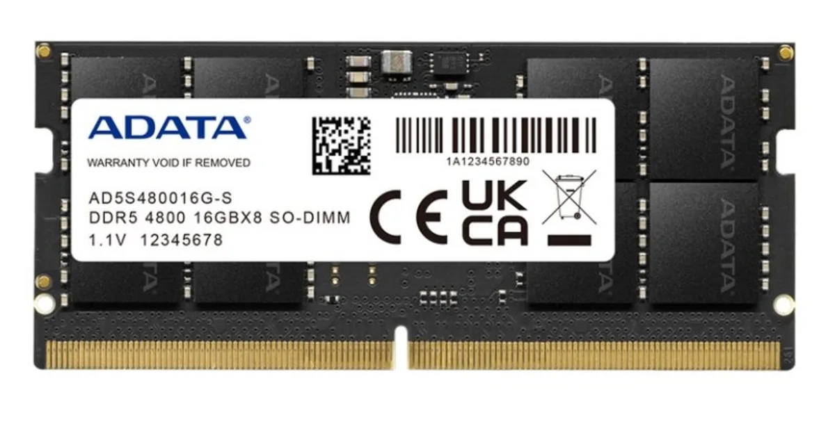 ADATA RAM AD5S480016G-S SO DIMM 16GB 4800Mhz DDR5