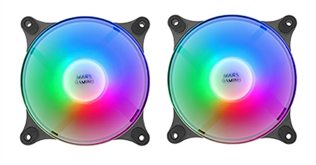 MARS GAMING MFDUO 12CM 2XFANRGB Ult-silent Black