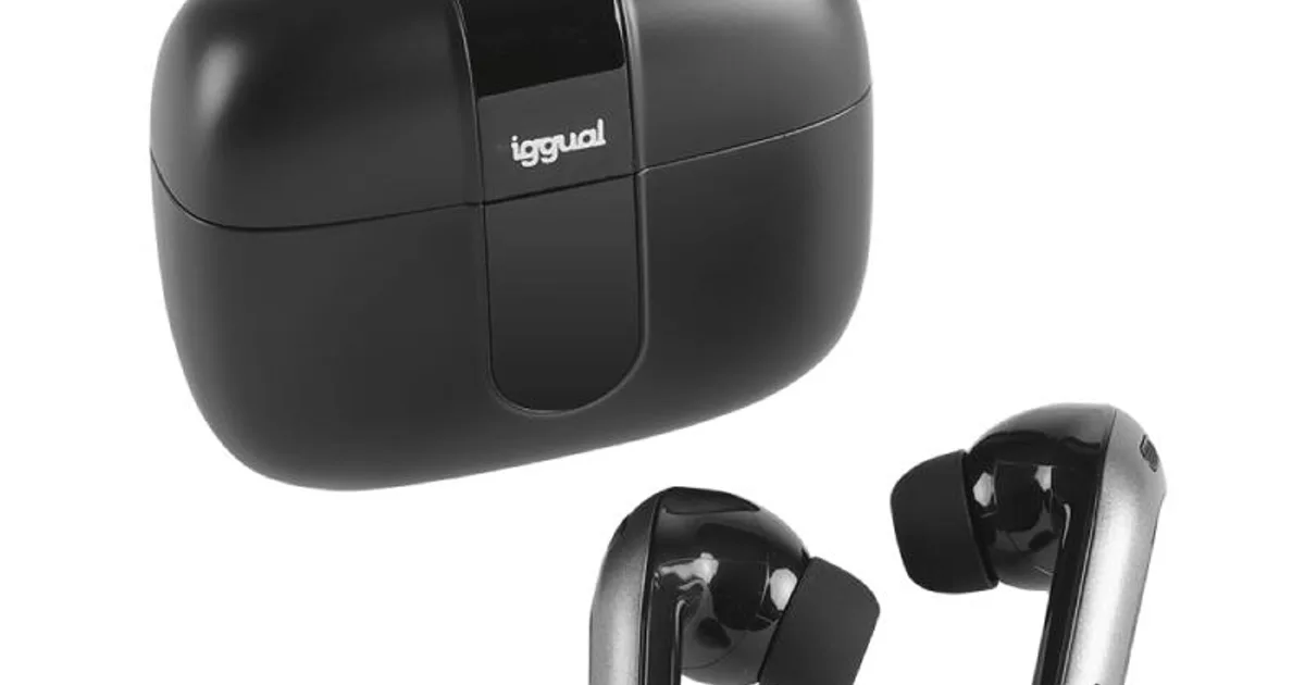 iggual Auriculares inalámbricos TWS Bluetooth negr