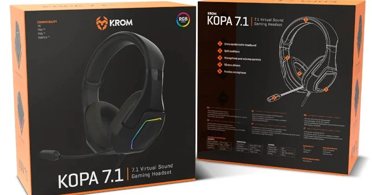 KROM KOPA AURICULARES GAMING 7.1 VIRTUAL NEGRO (4)
