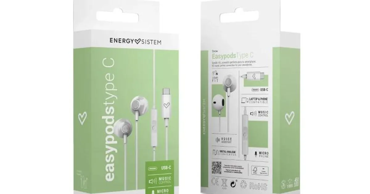 Energy Sistem Auriculares EasyPods Type C Snow (4)