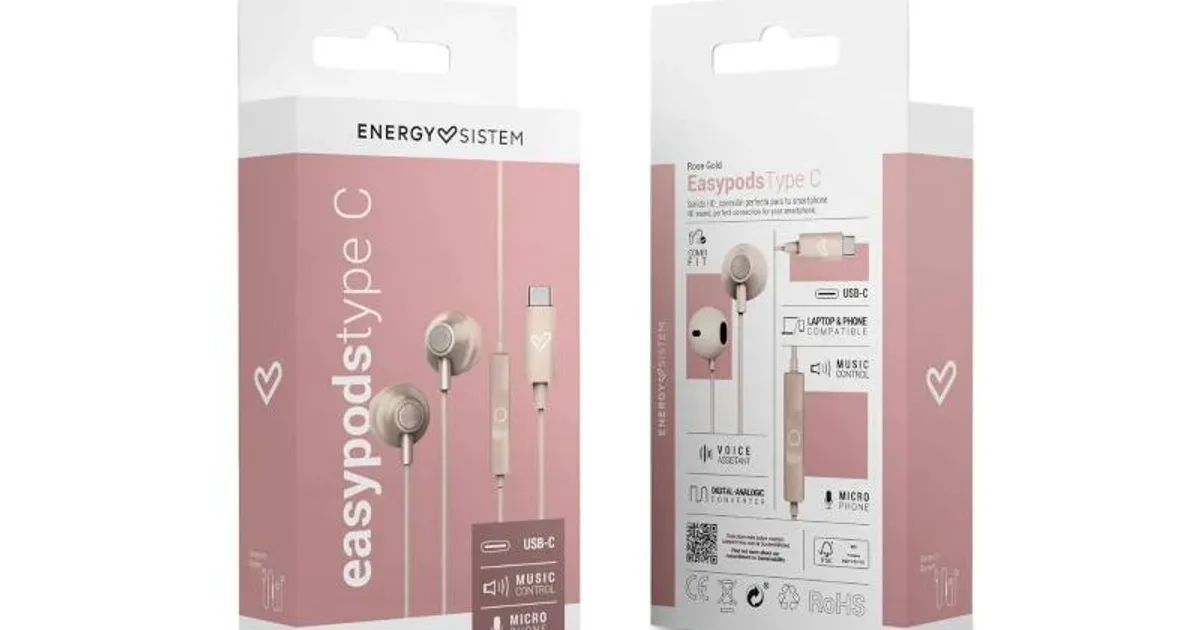 Energy Sistem Auriculares EasyPods Type C Rose (4)