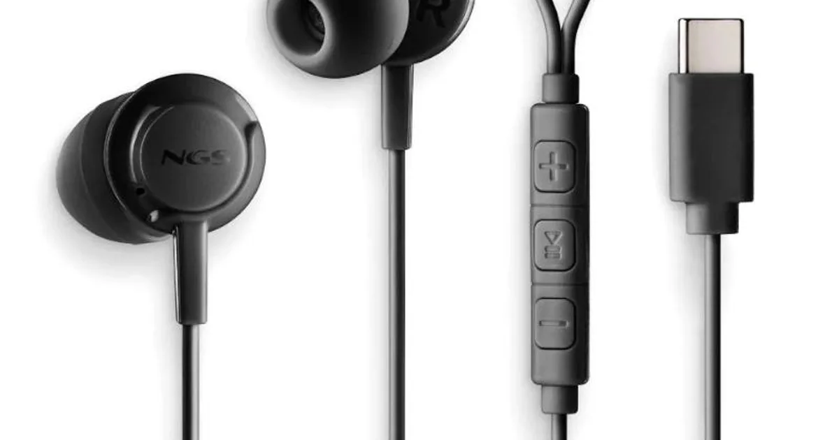 NGS Auricular Negro Estéreo USB-C Con Cable (2)