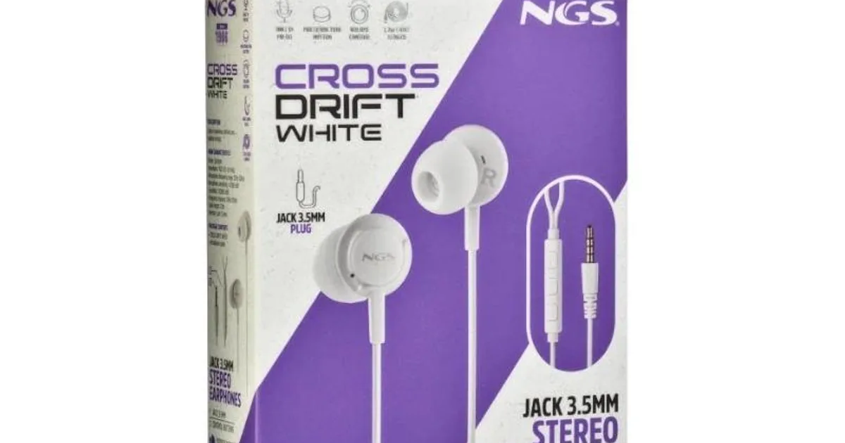 NGS Auricular CROSSDRIFT Blanco cable JACK 3.5 Mm (4)