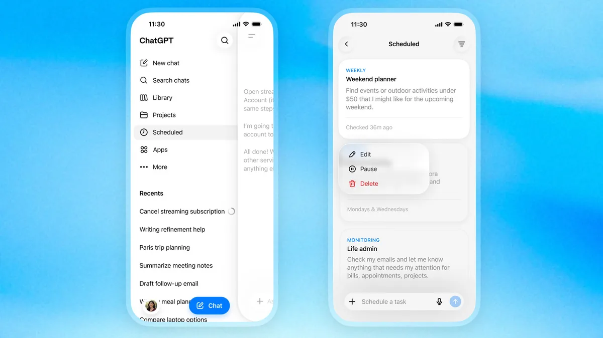 ChatGPT ahora permite programar prompts con su nuevo hub